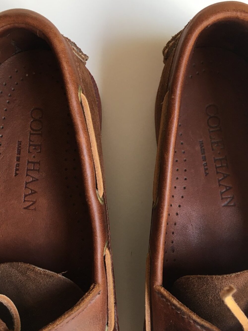 Vintage Brown Boat Shoes 9.5 Cole Haan Leather Loafer Deck USA Moccasin - Picture 11 of 12